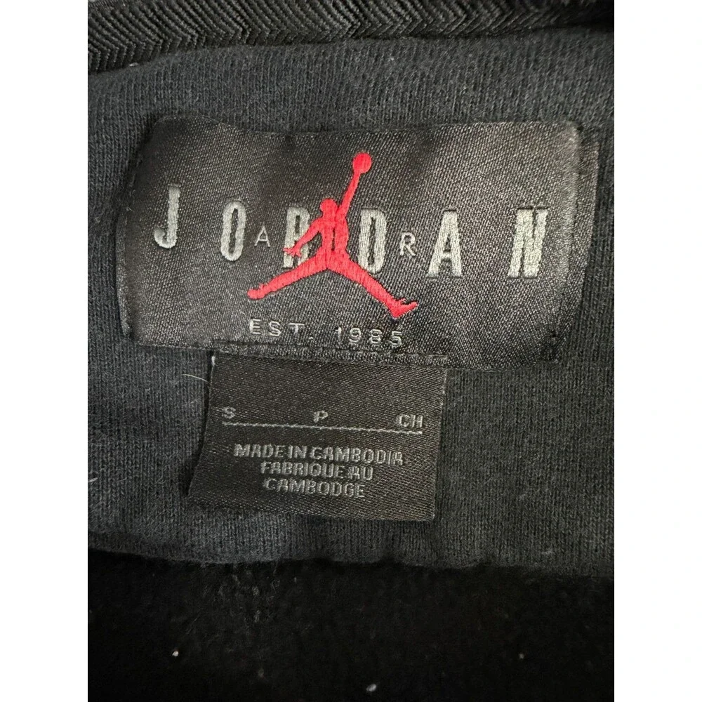 Nike Air Jordan Boys Hoodie Size S Black Gray Basketball Jumpman Pullover